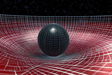 Visualization of the distortion of space-time matter by a huge massive object