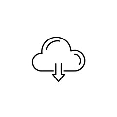 Obraz premium Cloud Download Icon – Minimal Line Art