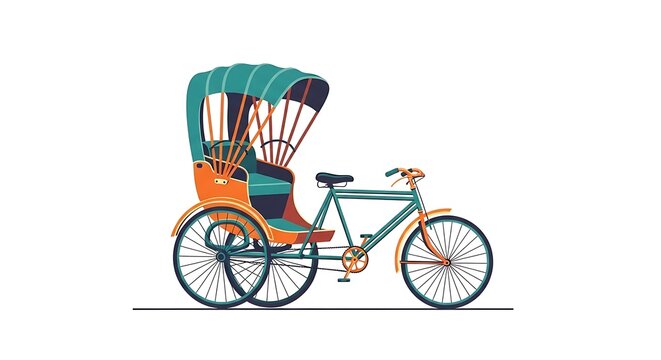 Find vintage rickshaw illustration vector design template for your project use