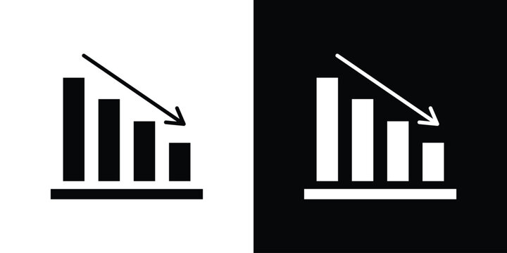 Decrease icon, vector flat icon. Flat illustration.