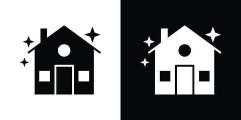 Clean house icon, vector flat icon. Flat illustration.