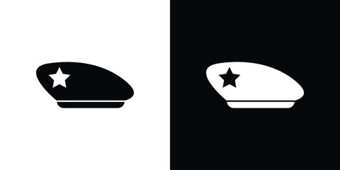 Beret icon, vector flat icon. Flat illustration.