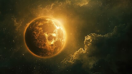 Obraz premium solar illuminating planet