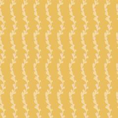 Yellow Vine Stripe Seamless Pattern