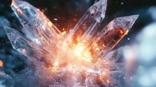 shatter exploding ice crystal