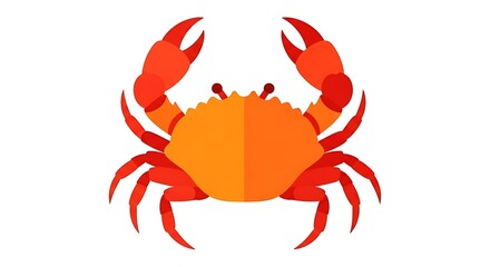 Illustration crab orange red sea ocean seafood animal crustacean claw marine wildlife shell vector art graphic