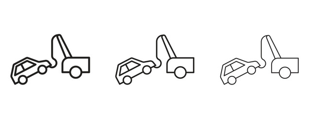 Towed car icon. Simple element illustration. Can be used for web and mobile.