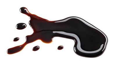 soy sauce splash isolated on white background.