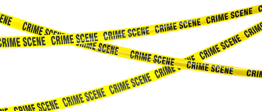 Crime scene tape isolated 3d