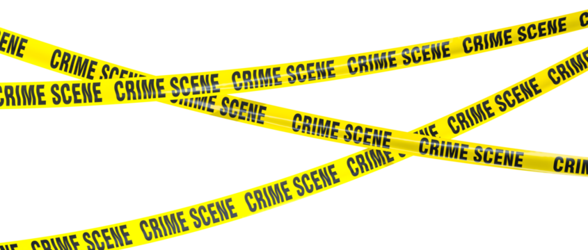 Crime scene tape isolated 3d