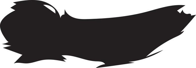 Abstract Silhouette of a Quirky Animal Shape with Pointed Edges and Contrasting Curves in Dark Monochrome Rendering