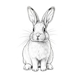 white rabbit isolated on white