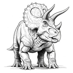 Triceratops isolated on white