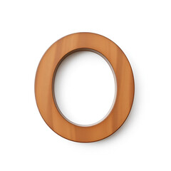 letter O wooden isolated on white background
