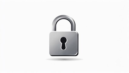 Naklejka premium Metallic padlock icon on white background