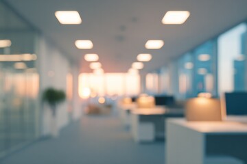 Blurred Of Modern Office Background For Corporate Presentation, Website Banner, Or Business Report Utilization