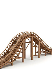 Rollercoaster: A captivating image of a wooden roller coaster. The track winds and dips, promising an exhilarating ride, capturing the spirit of adventure and excitement.
