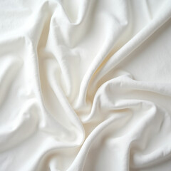 Obraz premium Soft, White Fabric Draped Elegantly in Natural Light, Ideal for Textiles and Decor
