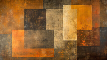 Plakat Abstract art geometric background shapes in warm brown tones, Modern art shapes backdrop