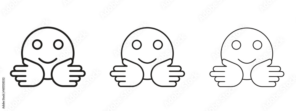 Wall mural hugging emoji icon. simple element illustration. can be used for web and mobile.
