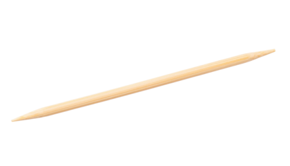 A single wooden toothpick with pointed ends displayed horizontally.