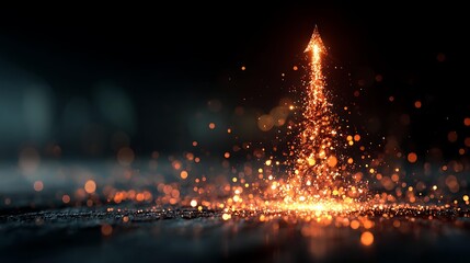 A vibrant, dynamic image of light particles forming an upward arrow, representing rapid growth Corporate and Business AI Future Tech and Innovation Digital Lifestyle and Connectivity