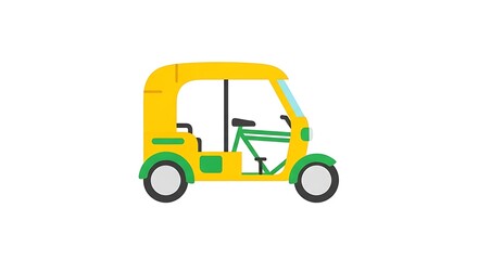 Obraz premium Find yellow and green auto rickshaw vector illustration for transportation needs