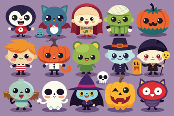halloween monsters set