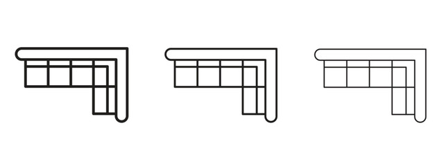 Corner sofa icon. Simple element illustration. Can be used for web and mobile.