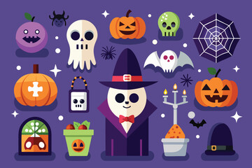 halloween icons set