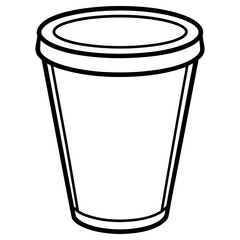 A simple outline drawing of an empty cup