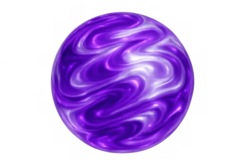 Abstract purple and white swirling sphere with a transparent background, perfect for digital art projects
