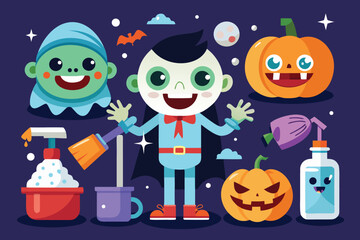 halloween characters set