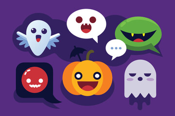 halloween monsters set
