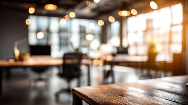 Blurred Interior Office Background with Modern Design Elements for Professional Context, Suitable for Various Digital Uses - Powered by Adobe