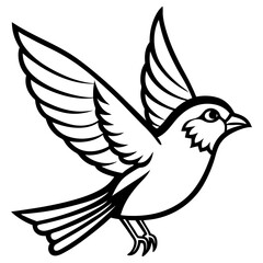 A bird with outstretched wings in flight illustration