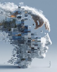 A puzzle being assembled by AI, each piece representing data leading to a complete picture Data Science and Analytics Business Intelligence and Strategy