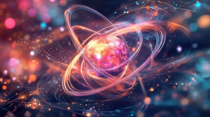 Fototapeta premium electron spiraling atom