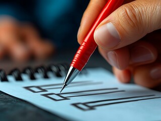 Close-up of a hand checking off tasks on a virtual checklist