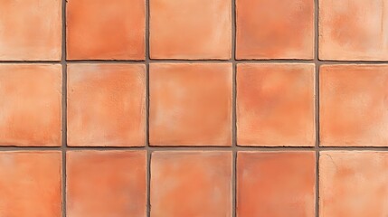 Fototapeta premium Photograph of rectangular terracotta tiles in a brickwork pattern.