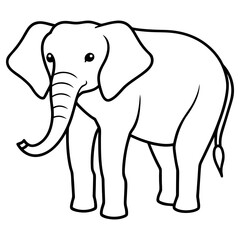An elephant illustration isolated on a white background