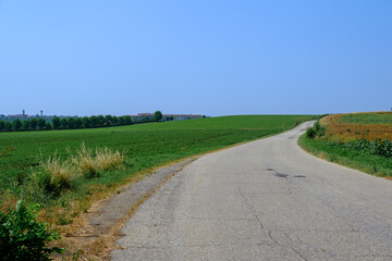 Rural landscape in Monferrato near Oviglio and Bergamasco, Alessandria province, Italy