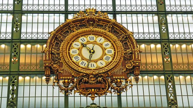 The famous train station clock, in Musee d'Orsay, Paris Originally at the station of Gare d'Orsay
