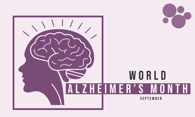 World Alzheimer’s Month. Brain Design, Alzheimer’s concept Background.