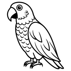 A simple outline drawing of a parrot