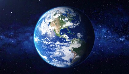 Fototapeta premium Planet, Earth, globe, space, clouds, cinematic — this breathtaking image captures our planet from above, with swirling cloud formations, deep-space atmosphere, and a dramatic, filmic composition that 