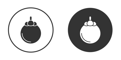 Mangosteen icon, symbol, Vector pictogram. Simple element illustration.
