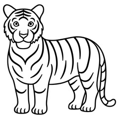 A stylized illustration of a tiger standing