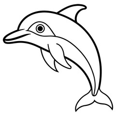 A dolphin gracefully swims through the ocean, isolated on a white background