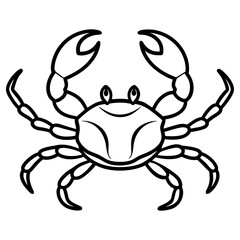 A crab drawing isolated on a white background